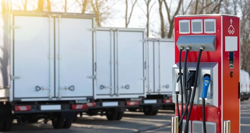 Electric Truck Transport Charging Gettyimages 1302403989